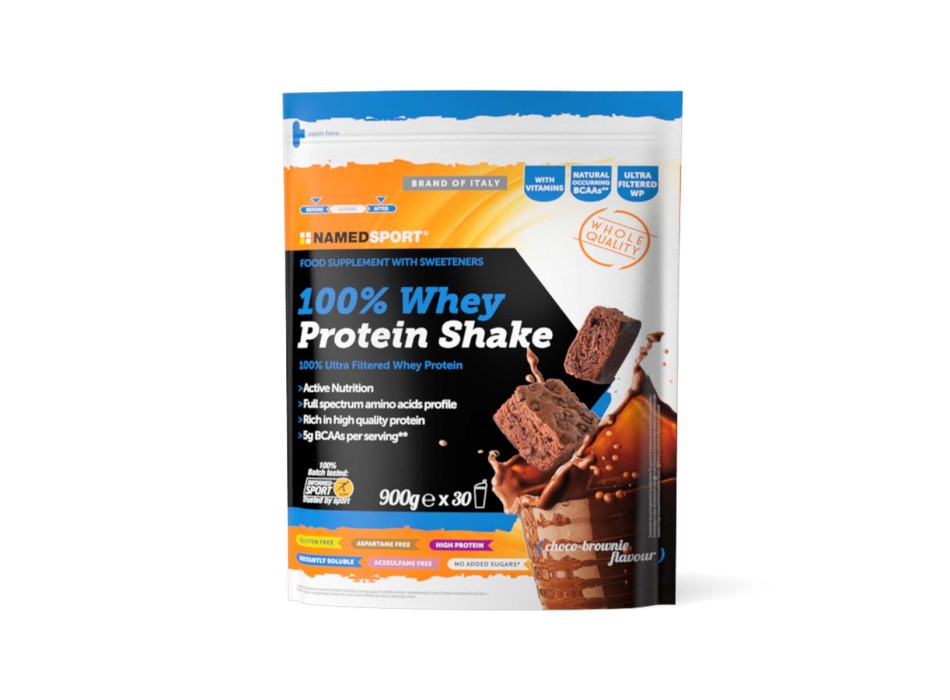 100% WHEY PROTEIN SHAKE - Proteine Concentrate del siero del latte con vitamina B NAMEDSPORT