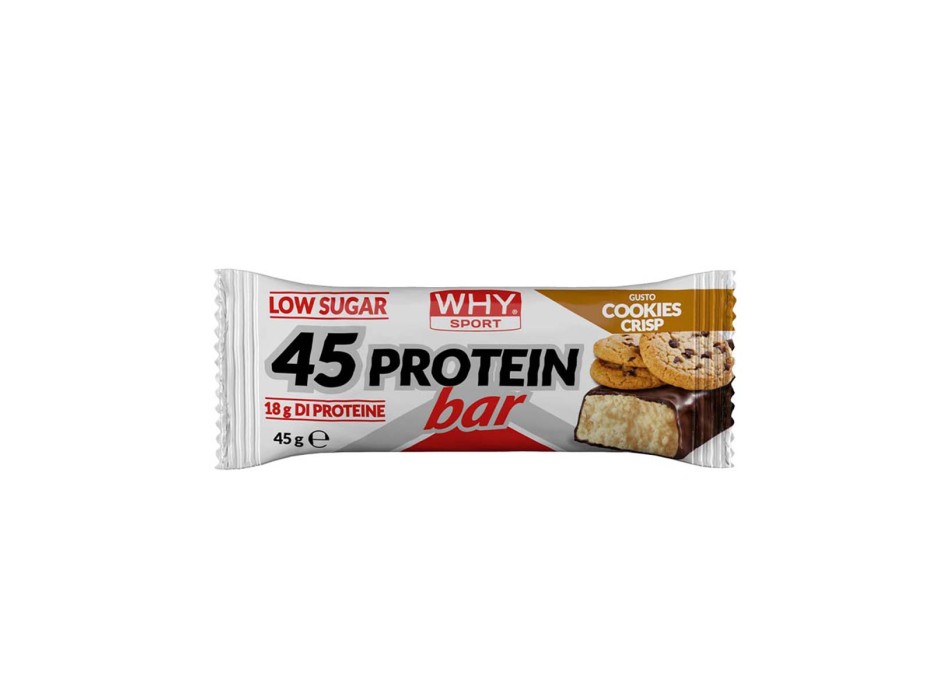 45 PROTEIN BAR - Barretta proteica al 40% a basso contenuto di zuccheri WHY SPORT