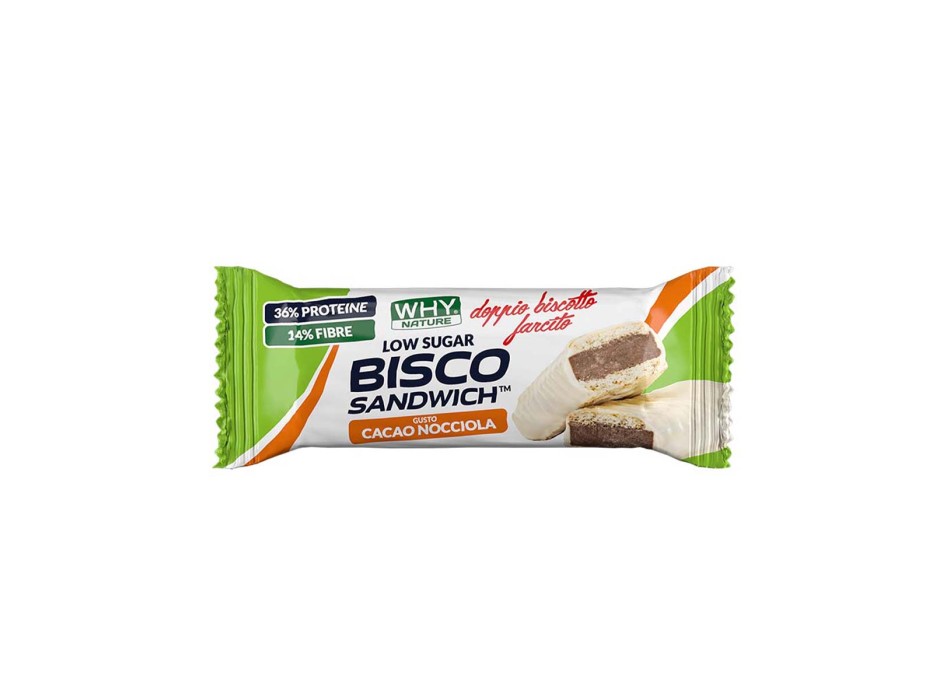 BISCO SANDWICH - Barretta proteica con doppio biscotto e crema proteica WHY NATURE