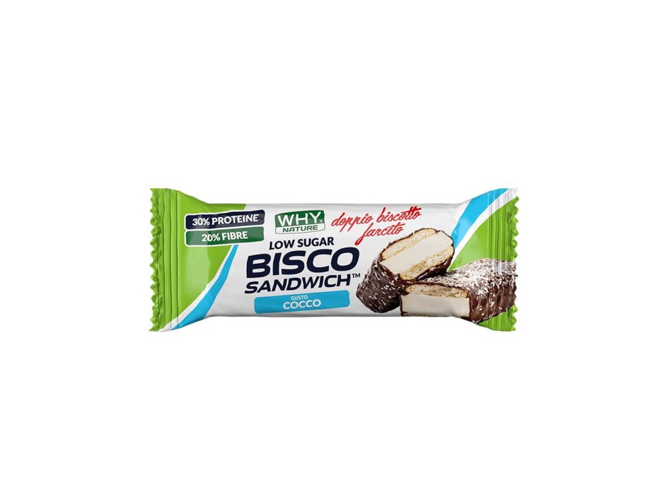 BISCO SANDWICH - Barretta proteica con doppio biscotto e crema proteica WHY NATURE