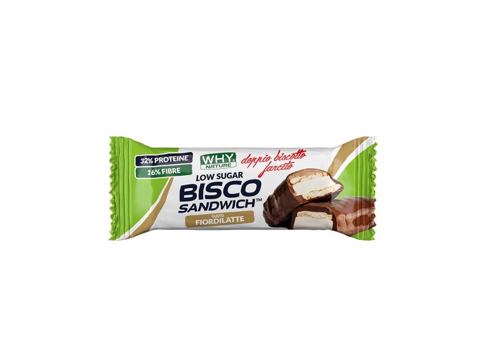 BISCO SANDWICH - Barretta proteica con doppio biscotto e crema proteica WHY NATURE