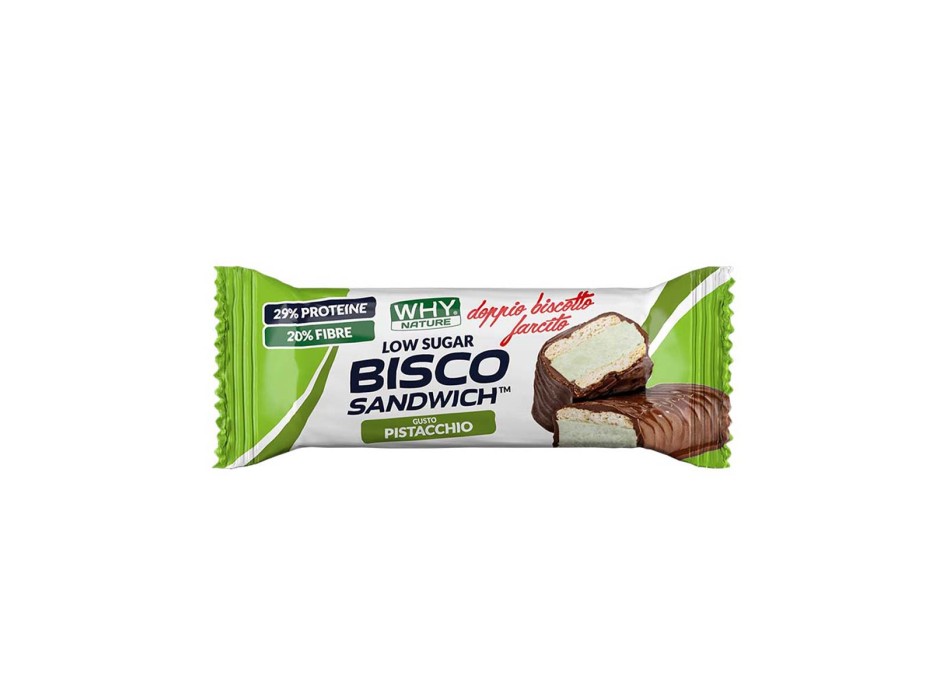 BISCO SANDWICH - Barretta proteica con doppio biscotto e crema proteica WHY NATURE