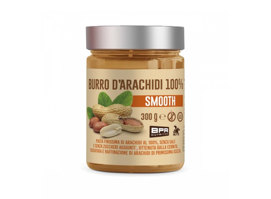 BURRO DI ARACHIDI 100% SMOOTH - Burro di arachidi a crema liscia classica BPR NUTRITION