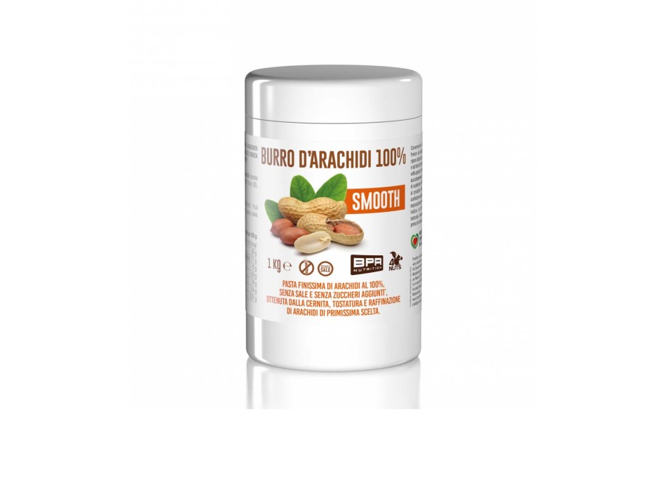 BURRO DI ARACHIDI 100% SMOOTH - Burro di arachidi a crema liscia classica BPR NUTRITION