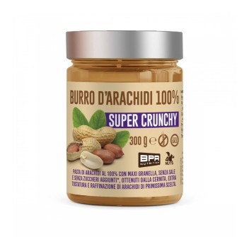 BURRO DI ARACHIDI 100% SUPER CRUNHY - Burro di arachidi con grandi pezzi di granella di arachidi crunchy BPR NUTRITION