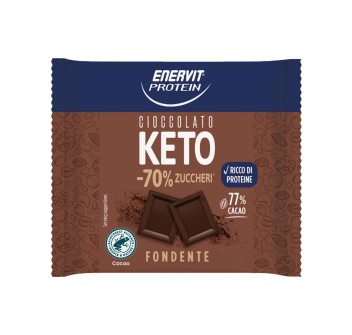 CIOCCOLATO KETO - Tavoletta di cioccolato fondente KETO. ENERVIT