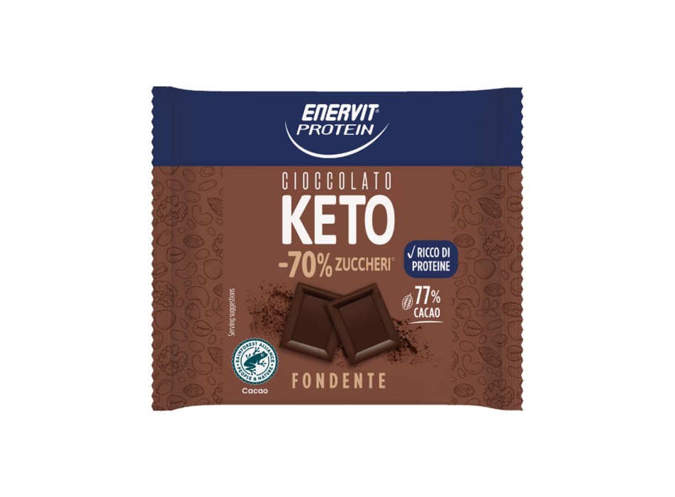 CIOCCOLATO KETO - Tavoletta di cioccolato fondente KETO. ENERVIT