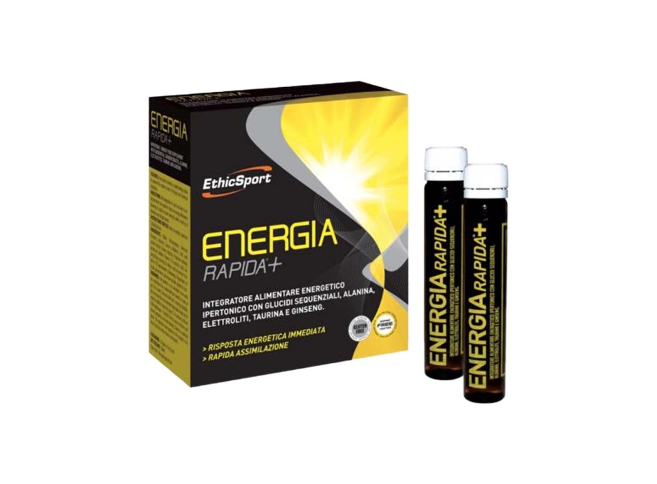 ENERGIA RAPIDA+ - Integratore energetico con glucidi, alanina, elettroliti, taurina e ginseng. ETHICSPORT