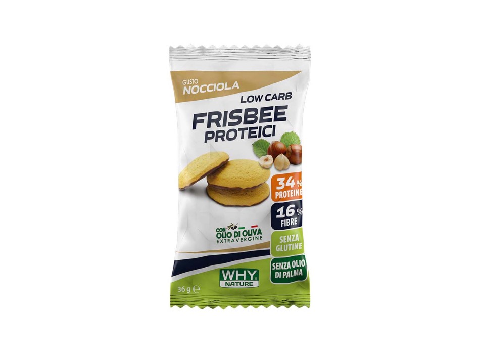 LOW CARB FRISBEE PROTEICI - Biscotti proteici a ridotto contenuto di carboidrati WHY NATURE