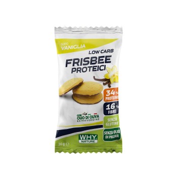 LOW CARB FRISBEE PROTEICI - Biscotti proteici a ridotto contenuto di carboidrati WHY NATURE