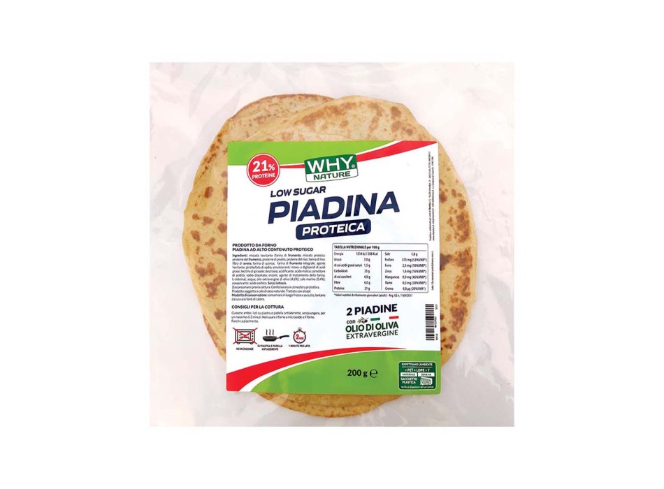 LOW SUGAR PIADINA PROTEICA - Piadina proteica a basso contenuto di zuccheri WHY NATURE