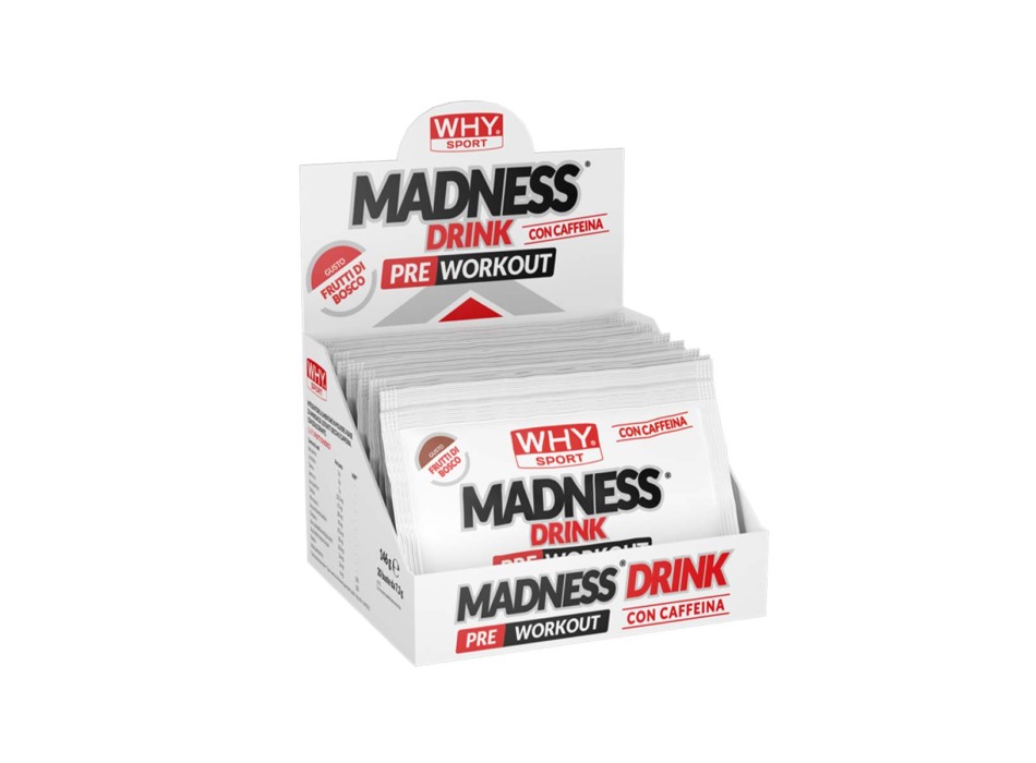 MADNESS DRINK - Pre-Workout con citrullina, beta-alanina, vitamine b3 e b5, taurina e caffeina WHY SPORT