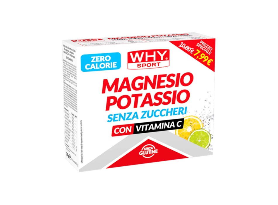 MAGNESIO E POTASSIO SENZA ZUCCHERI - Integratore a base di Magnesio e Potassio senza zuccheri WHY SPORT