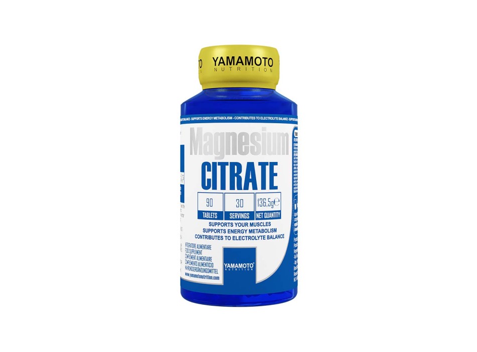 MAGNESIUM CITRATE - Integratore di Magnesio citrato ad alta velocità di assorbimento. YAMAMOTO NUTRITION