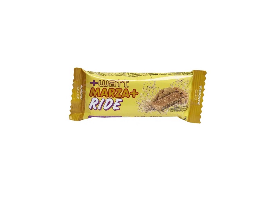 MARZA+RIDE - Barretta energetica a base di pasta di mandorle e fiocchi d’avena. +WATT