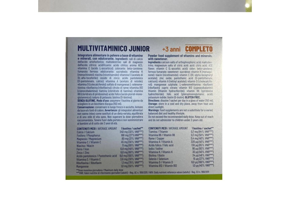 Multivitaminico junior 10 bustine