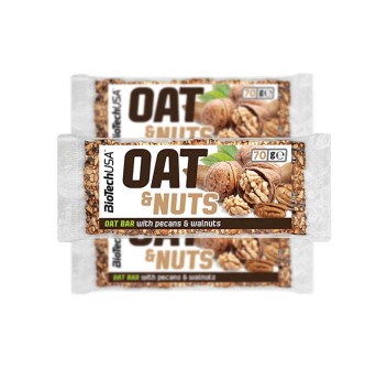 OAT & NUTS - Barette all'avena ad alto contenuto di fibre con frutta secca BIOTECH USA