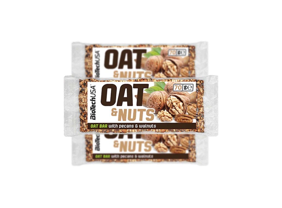 OAT & NUTS - Barette all'avena ad alto contenuto di fibre con frutta secca BIOTECH USA