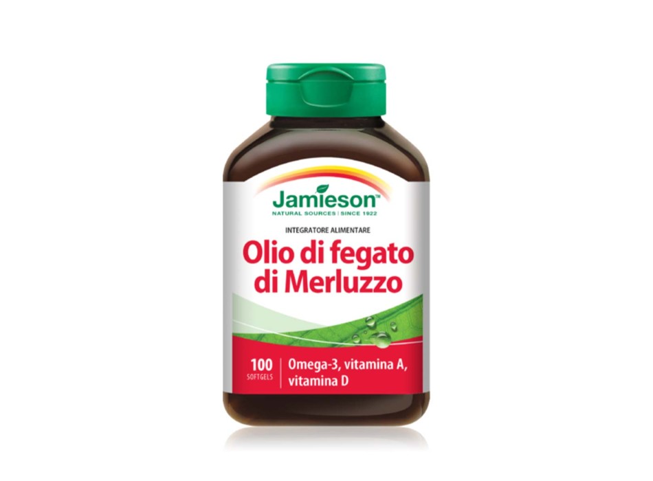 OLIO DI FEGATO DI MERLUZZO - Integratore di vitamina A, vitamina D3, EPA e DHA. JAMIESON