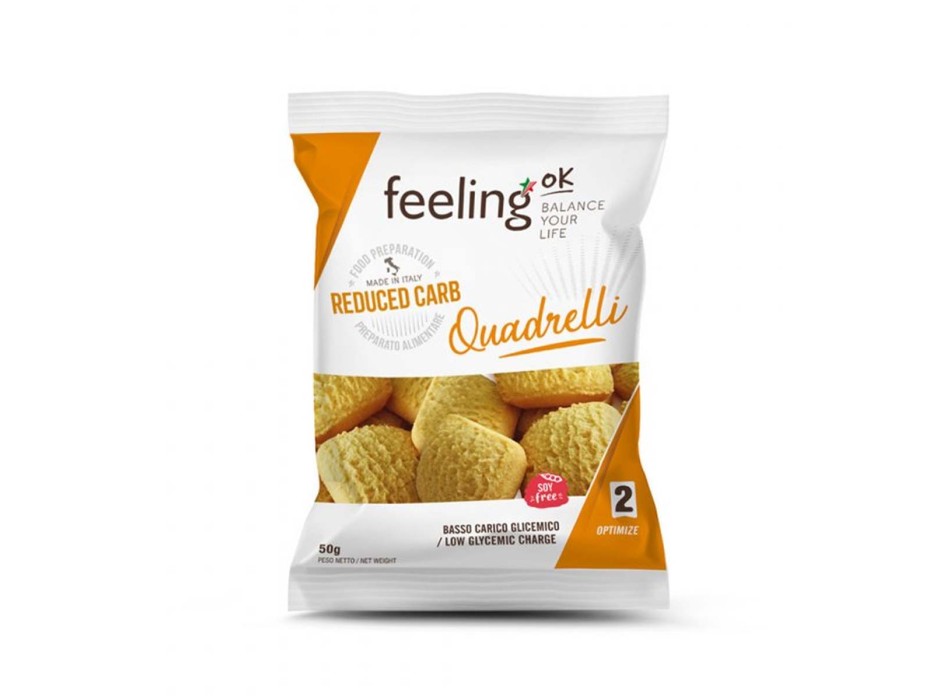 QUADRELLI OPTIMIZE - Biscotti proteici a ridotto contenuto di carboidrati FEELING OK