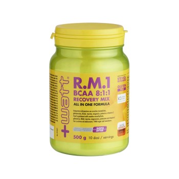 R.M.1 BCAA 8:1:1 RECOVERY MIX - Integratore post-workout con aminoacidi, sali minerali e vitamine +WATT