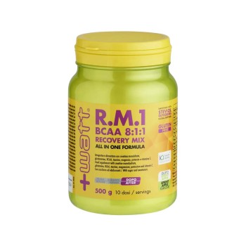 R.M.1 BCAA 8:1:1 RECOVERY MIX - Integratore post-workout con aminoacidi, sali minerali e vitamine +WATT