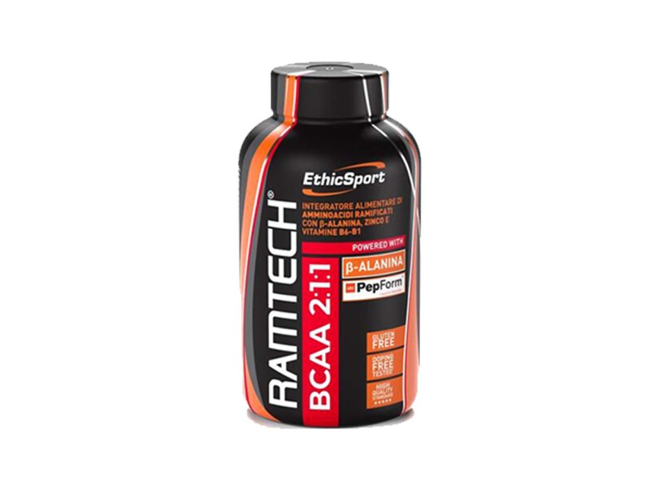 RAMTECH BCAA 2:1:1 - Aminoacidi ramificati 2:1:1 con B-alanina, Zinco e Vitamina B ETHICSPORT