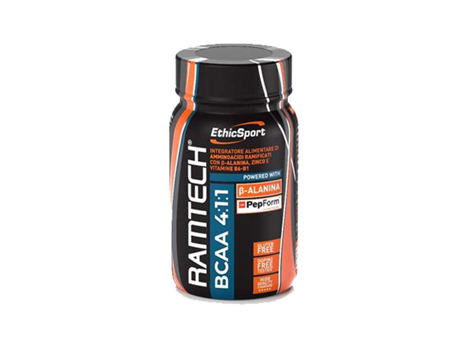 RAMTECH BCAA 4:1:1 - Aminoacidi ramificati 4:1:1 con B-alanina, Zinco e Vitamina B ETHICSPORT