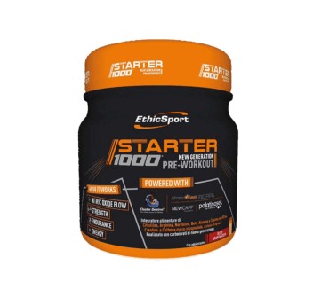 STARTER 1000 - Pre-workout con citrulina, beta-alanina, arginina, creatina, taurina e caffeina ETHICSPORT