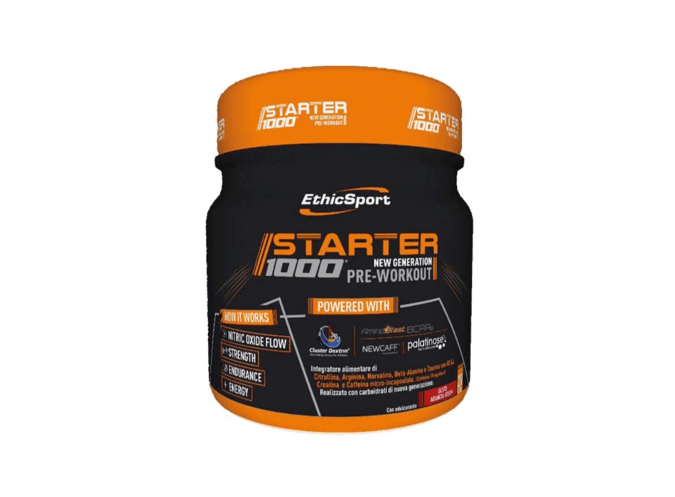 STARTER 1000 - Pre-workout con citrulina, beta-alanina, arginina, creatina, taurina e caffeina ETHICSPORT