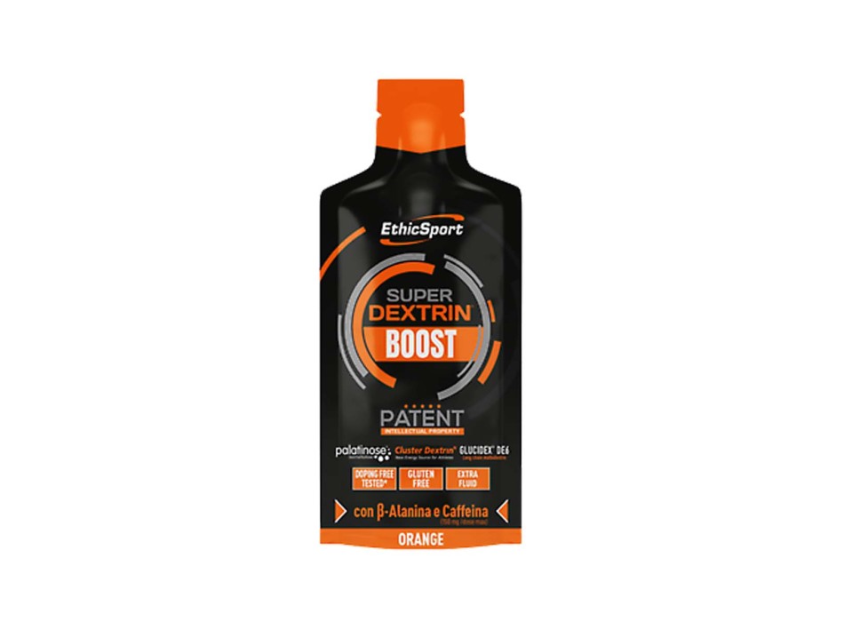 SUPER DEXTRINE BOOST - Gel energetico con carboidrati a rilascio sequenziale con caffeina ETHICSPORT