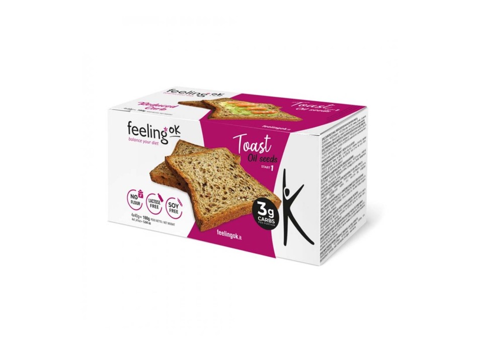 TOAST START - Fette biscottate proteiche a ridotto contenuto di carboidrati FEELING OK