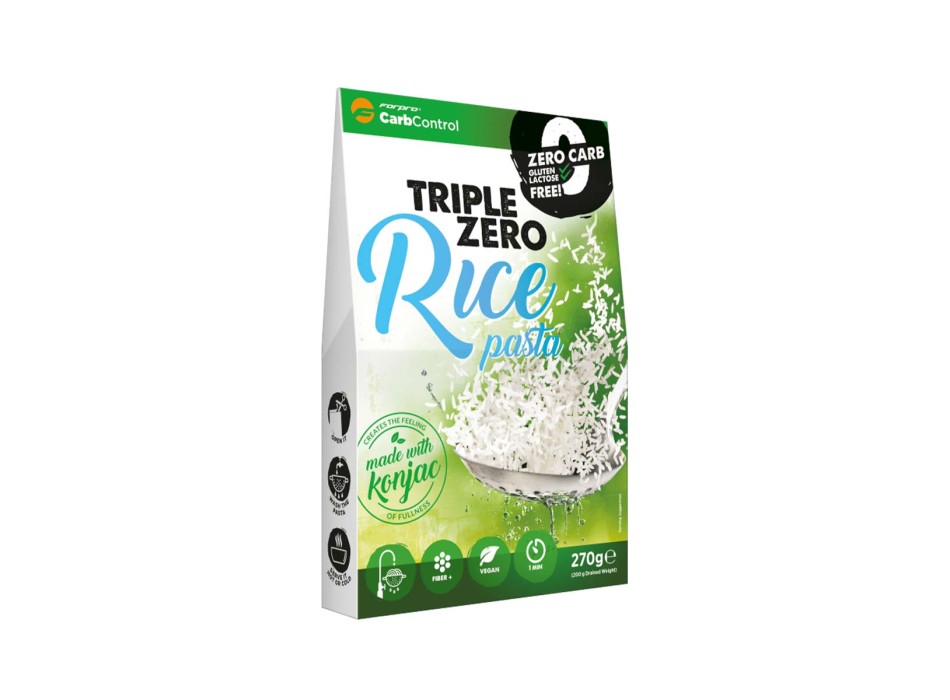 TRIPLE ZERO RICE PASTA - Pasta a ridotto contenuto di carboidrati, grassi e zuccheri FORPRO