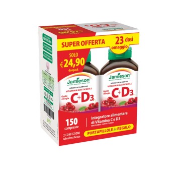 Vitamina C+D masticabile (double pack) 150Cpr. Mastic.