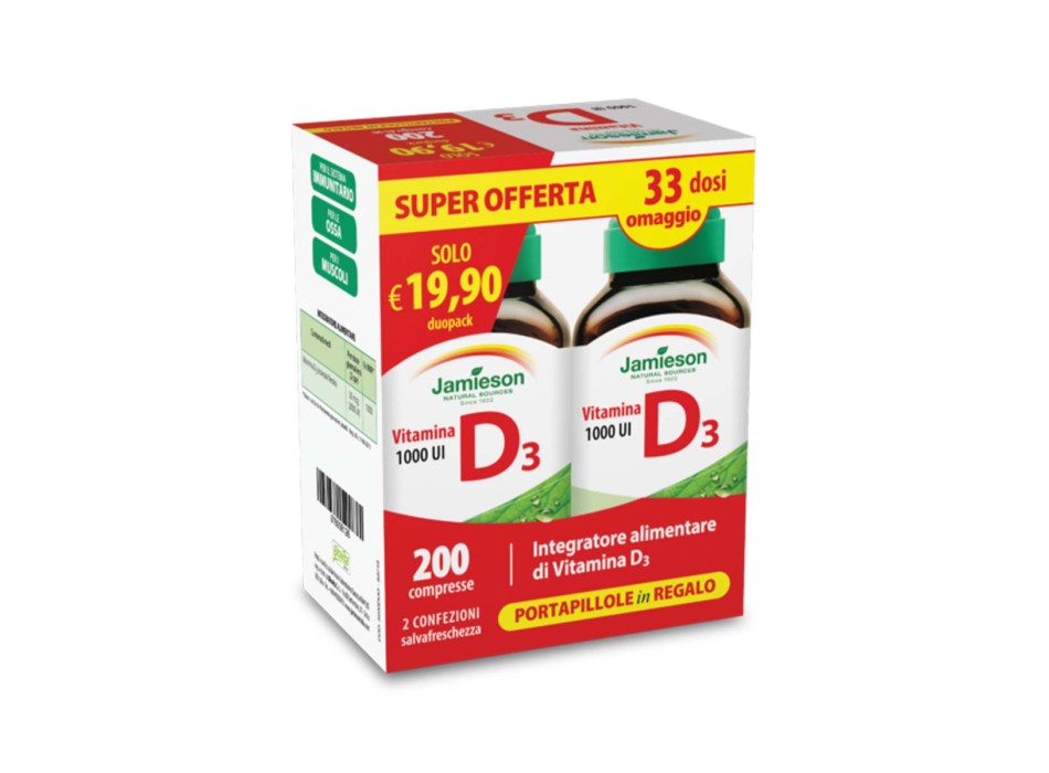 VITAMINA D 1000 (DOUBLE PACK) - Integratore diVitamina D3 JAMIESON