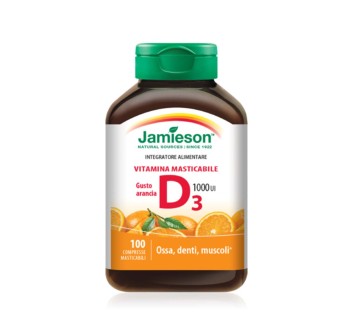 VITAMINA D3 MASTICABILE - Integratore diVitamina D3 masticabile al gusto arancia JAMIESON