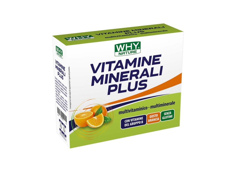 VITAMINE E MINERALI PLUS - Integratore multivitaminico e multiminerale in bustine WHY NATURE