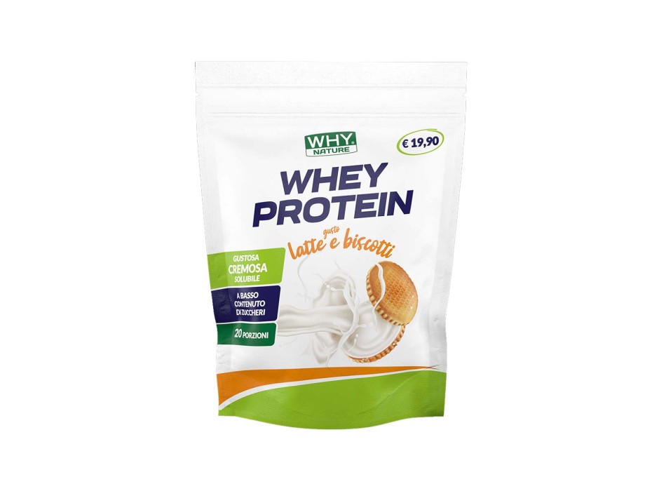 WHEY PROTEIN - WHYNATURE - Preparato alimentare per bevanda proteica a base di proteine concentrate del siero del latte WHY NATURE