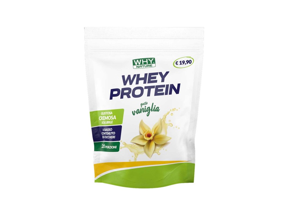 WHEY PROTEIN - WHYNATURE - Preparato alimentare per bevanda proteica a base di proteine concentrate del siero del latte WHY NATURE